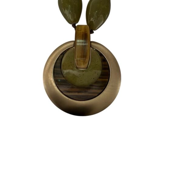 Chico’s Green & Gold Chunky Necklace Great Condition. SOLD OUT AT CHICO’S. - Picture 3 of 5